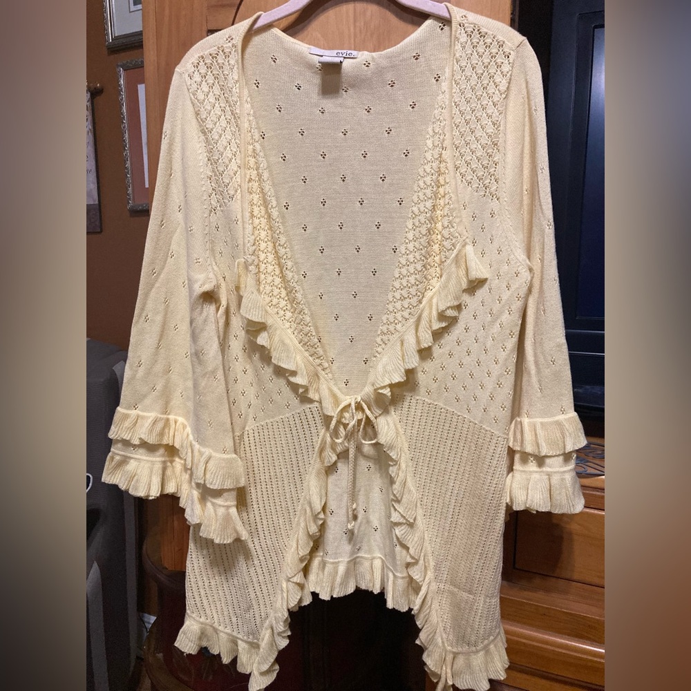 Pale yellow fancy cardigan by Evie